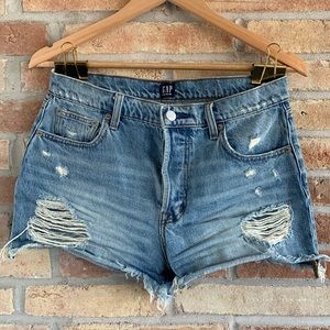 Gap distressed denim shorts